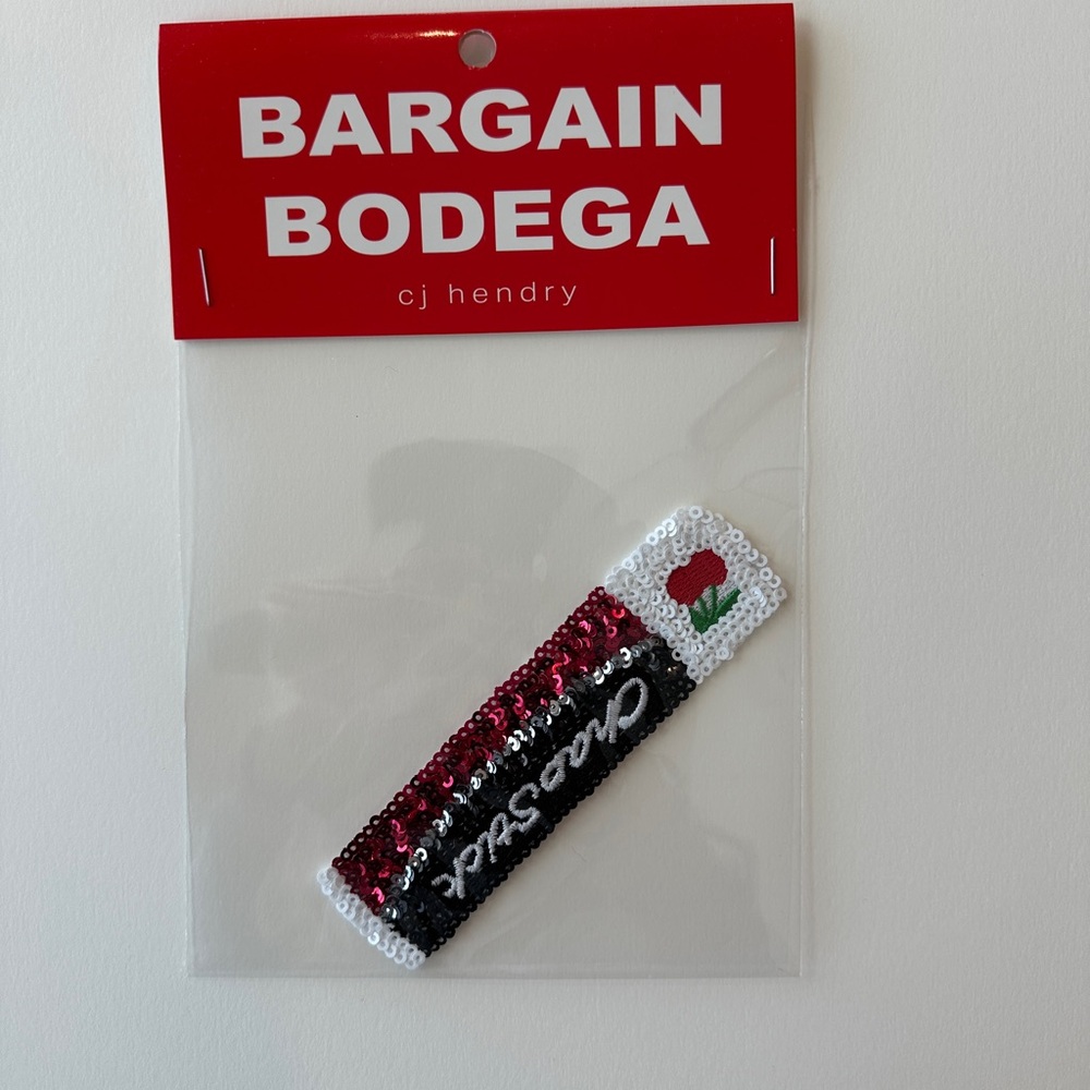 CJ Hendry Bargain Bodega Cherry Chapstick sequin patch